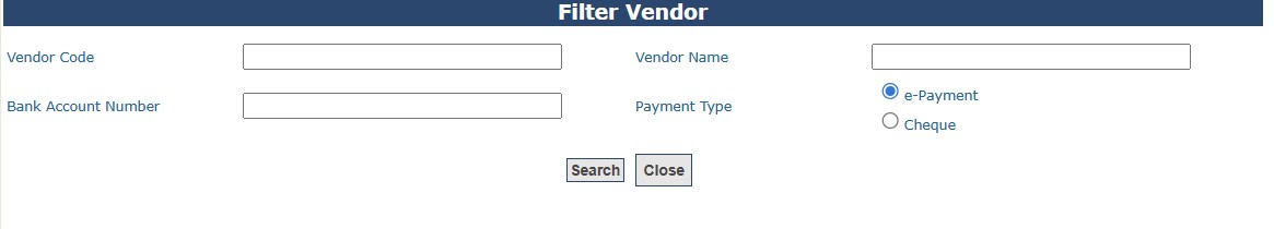 How to Submit Tour TA Claim in PFMS (Step-by-Step Guide, 2026) PFMS vendor search screen with blank fields and search button